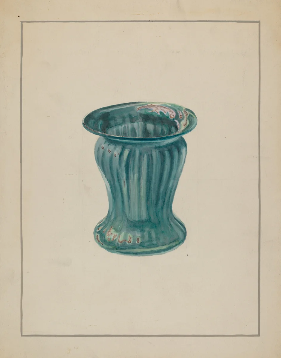 Blue-Green Vase by Marcus Moran, index of american design, 1936