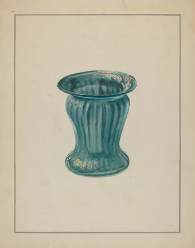Blue-Green Vase by Marcus Moran, index of american design, 1936