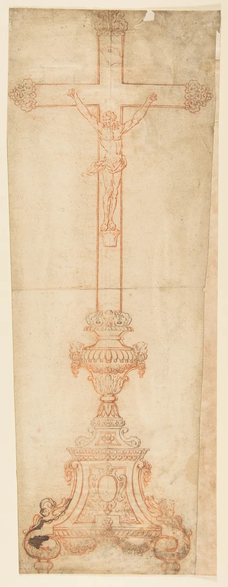 Design for a Crucifix by anonymous, drawing, 1700-1799