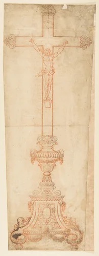 Design for a Crucifix by anonymous, drawing, 1700-1799