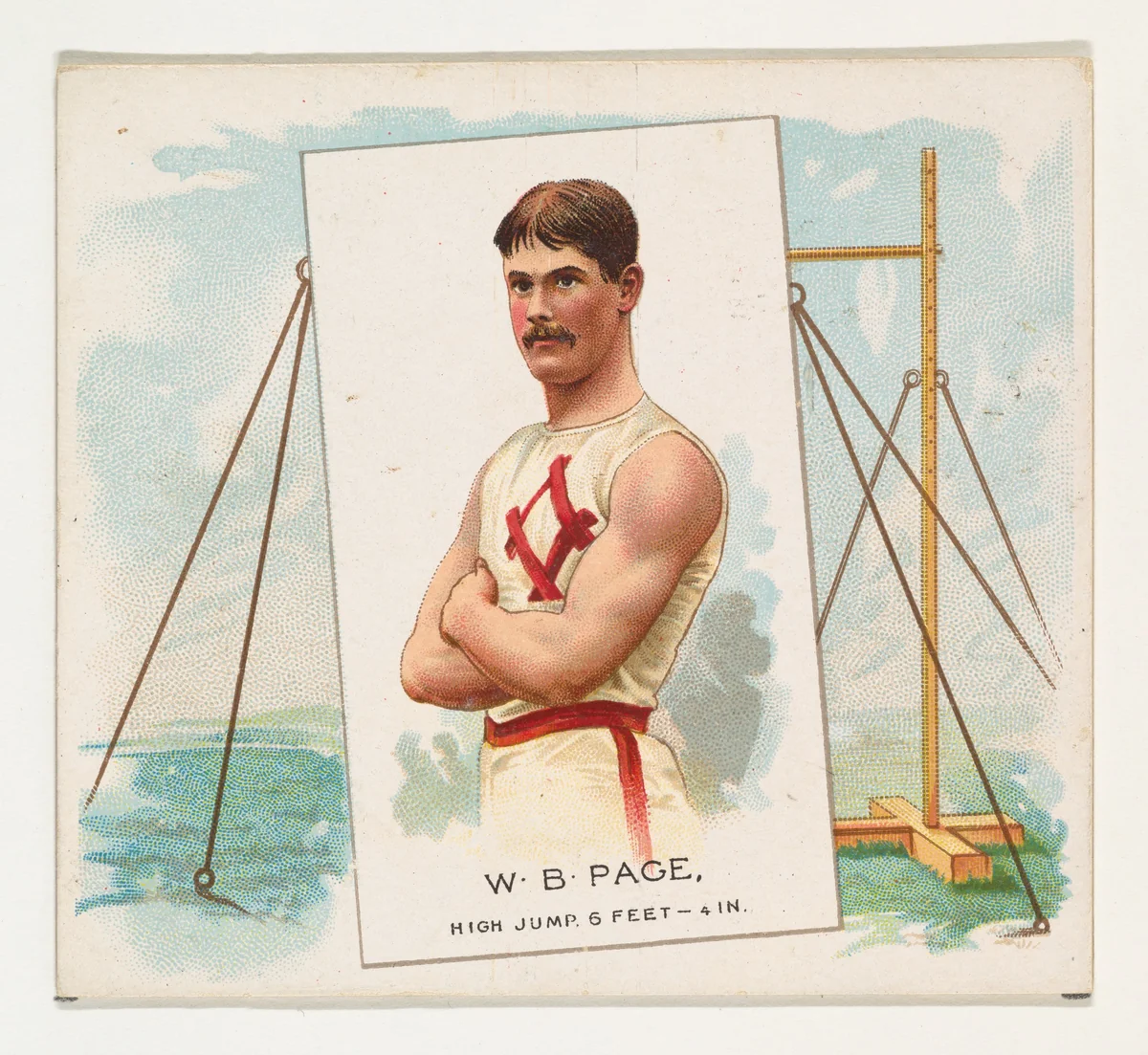 W.B. Page, High Jump, from World's Champions, Second Series (N43) for Allen & Ginter Cigarettes by Allen & Ginter, print, 1888