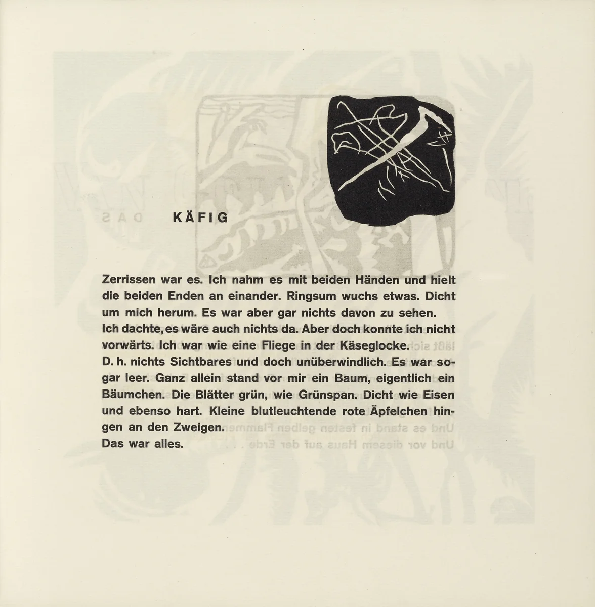 Vignette next to "Cage" (Vignette bei "Käfig") (headpiece, folio 15) from Klänge (Sounds) by Wassily Kandinsky, illustrated book, 1913