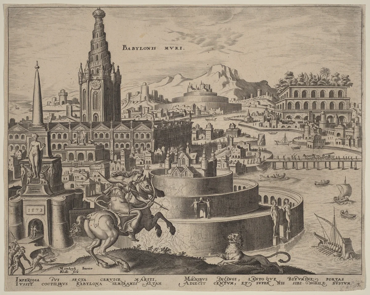 Babylonis Muri (The Walls of Babylon) by Philip Galle, print, 1572