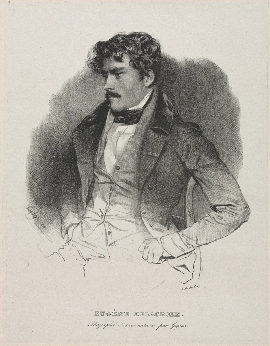 Eugène Delacroix by Jean Francois Gigoux, print, 1827-1837