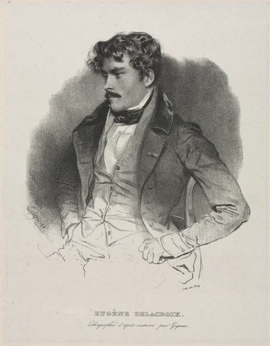 Eugène Delacroix by Jean Francois Gigoux, print, 1827-1837