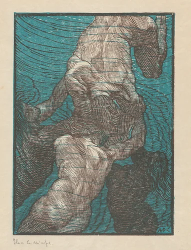 Ila e le ninfe (Hylas and the Nymphs) by Adolfo De Carolis, print, 1916