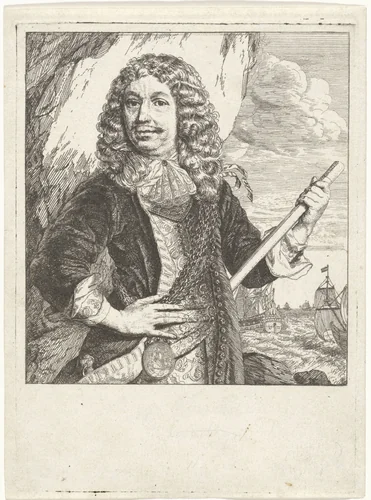 Portret van Mattheus van den Broucke by Godfried Schalcken, print, 1660-1680