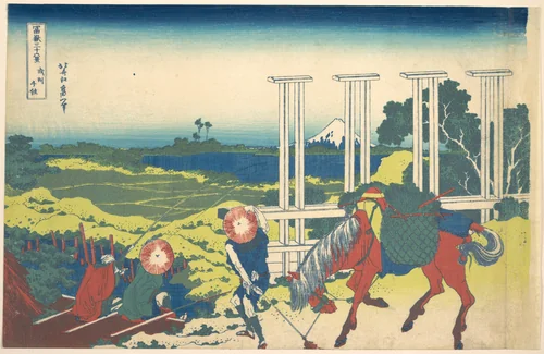 Senju in Musashi Province (Bushū Senju), from the series Thirty-six Views of Mount Fuji (Fugaku sanjūrokkei) by Katsushika Hokusai (葛飾 北斎), print, 1820-1842