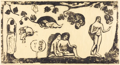 Women, Animals and Foliage (Femmes, animaux et feuillages) by Paul Gauguin, print, 1895
