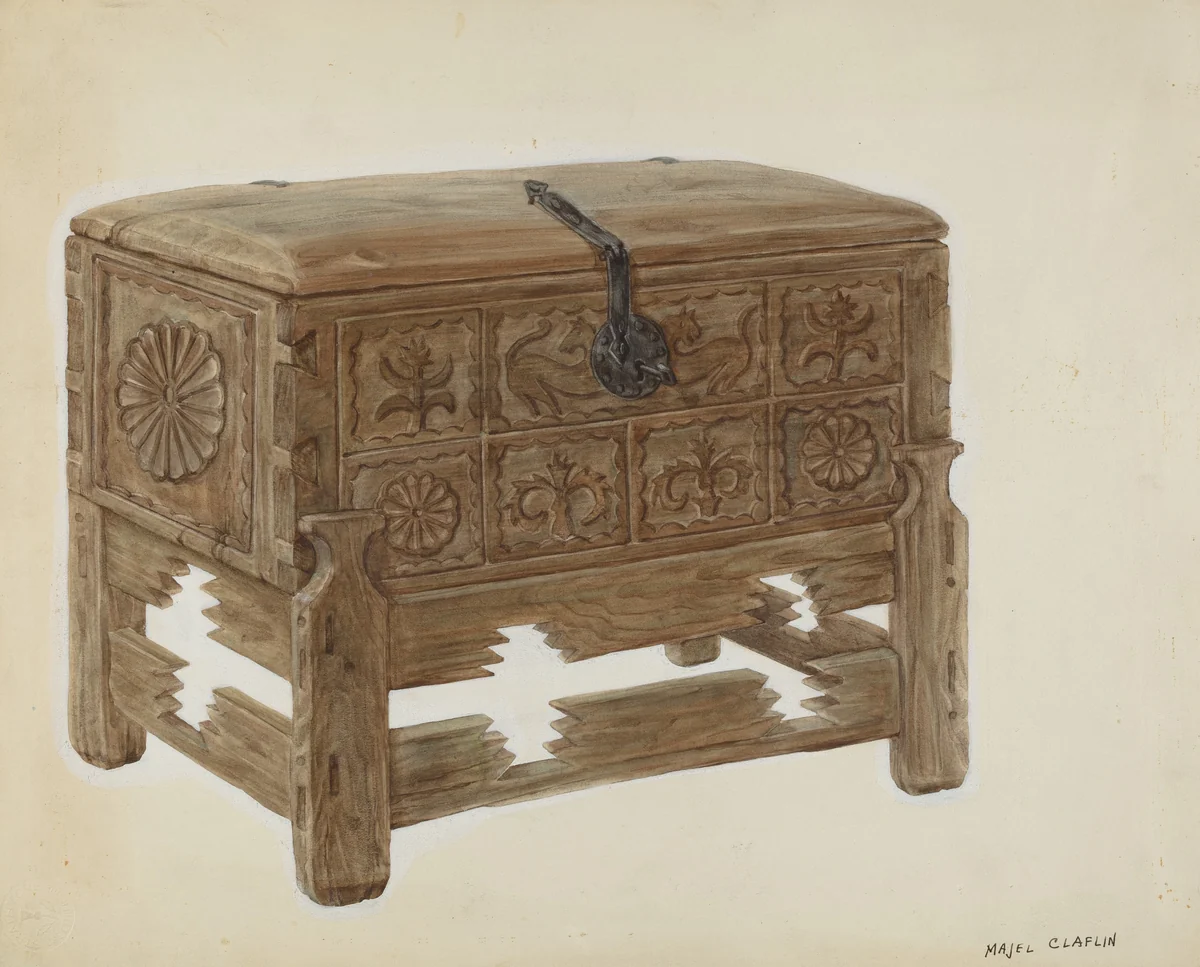 "Casa en Mesita" or Chest on Stand by Majel G. Claflin, index of american design, 1939