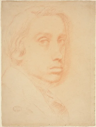 Self-Portrait by Edgar Degas, drawing, 1855