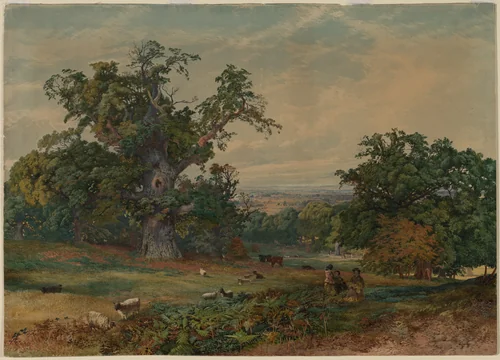 View near Bedford by Bradford Rudge, drawing, 1820-1885