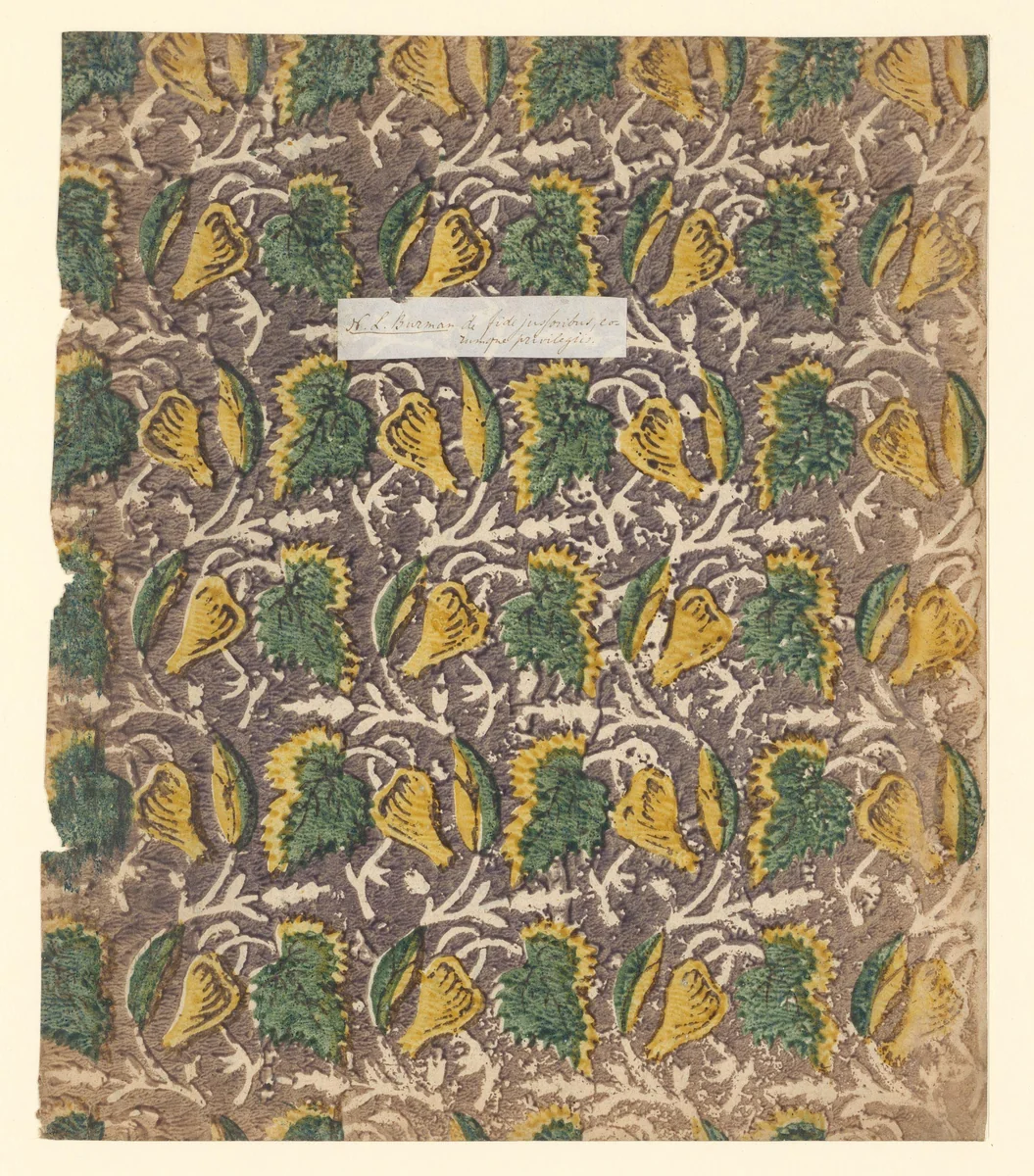 Blad met strooipatroon van blad en vrucht by anonymous, other, 1750-1900