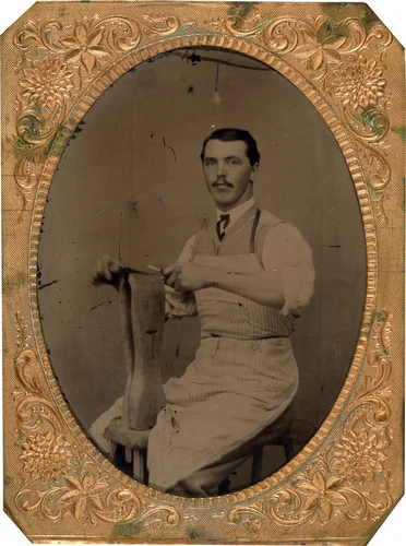 Portrait of a Leather Worker by American 19th Century, photograph, 1880-1890
