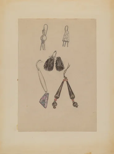 Earrings by Melita Hofmann, index of american design, 1935-1942