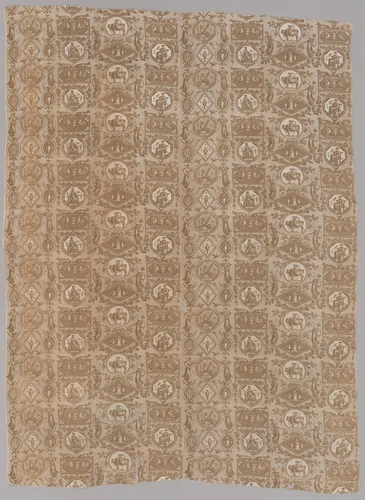 “Classical Medallions” Furnishing Fabric by Jean Baptiste Huet, textile, 1805-1810