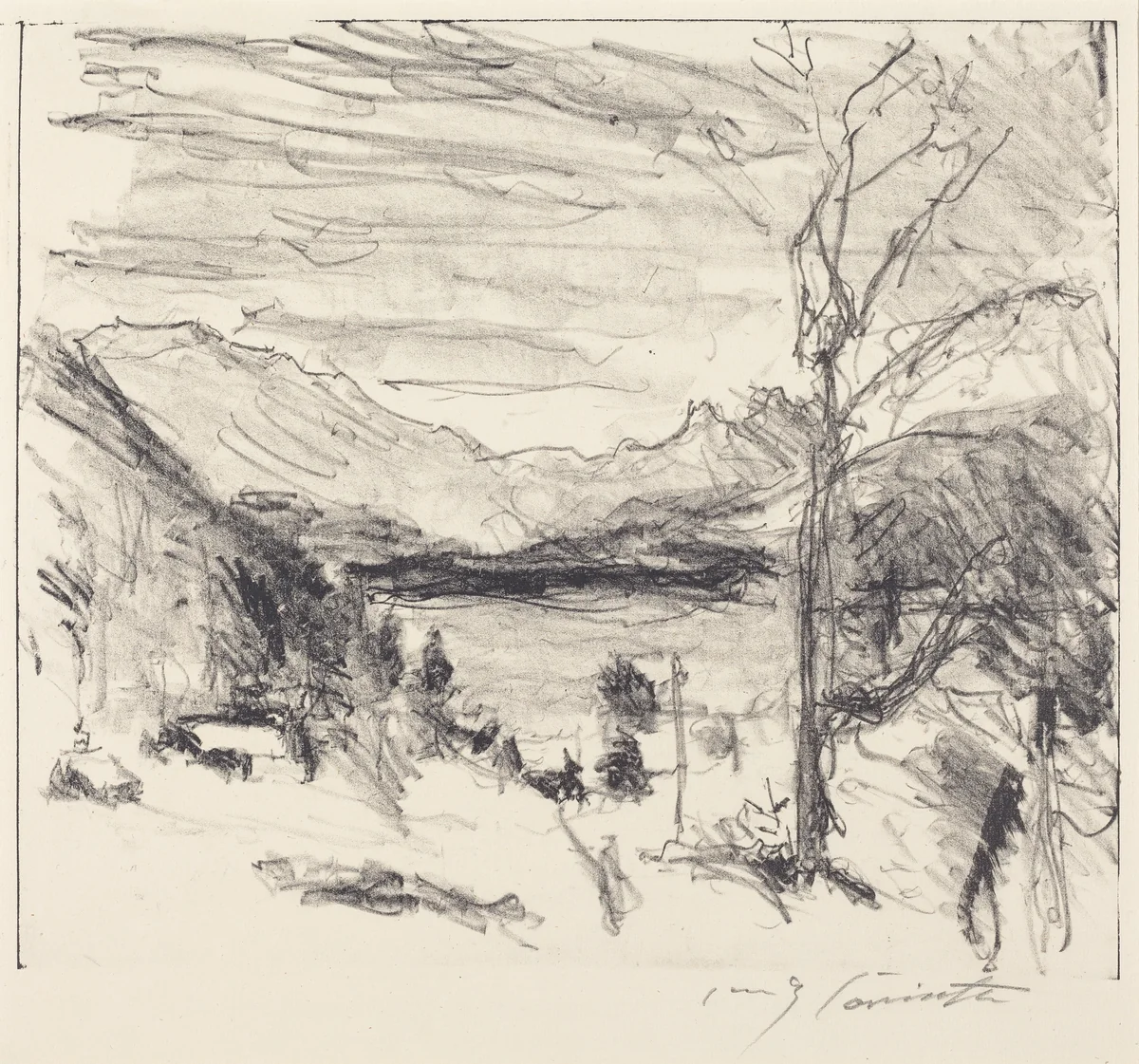 Walchensee im Nebel (Walchensee in Fog) by Lovis Corinth, print, 1920