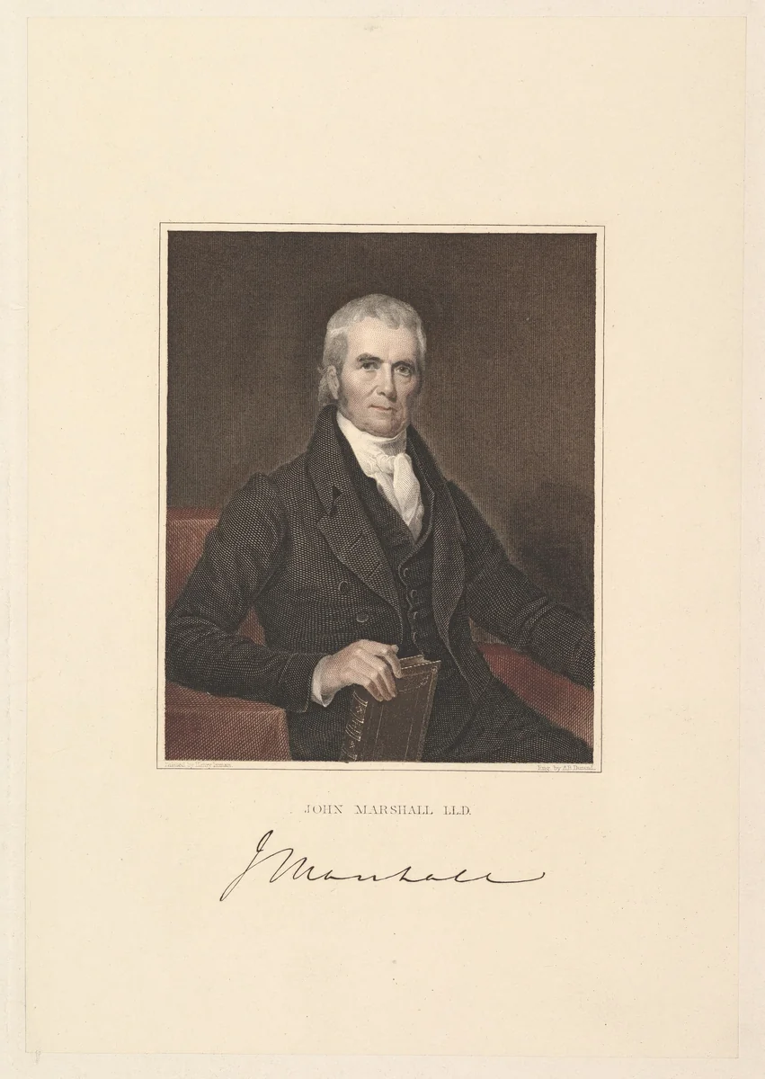 Chief Justice John Marshall by Asher Brown Durand, print, 1833