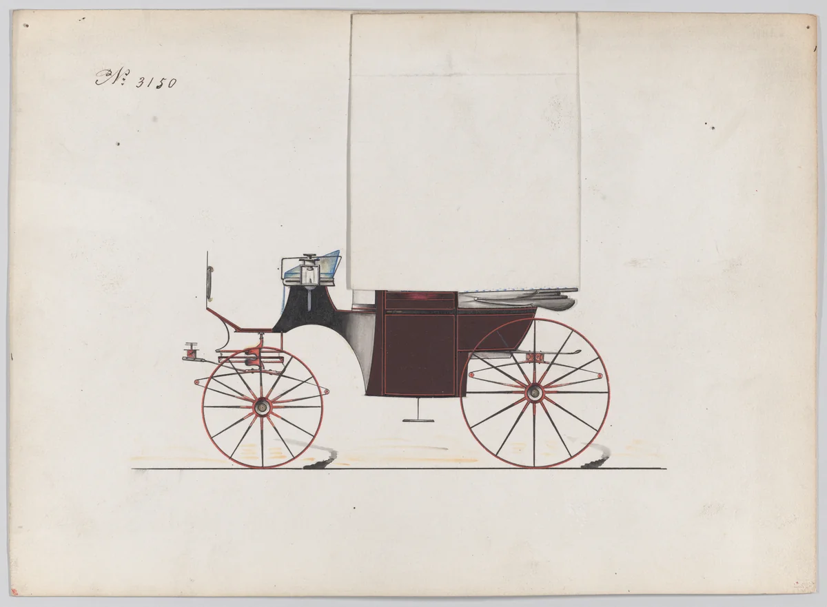 Design for Landaulet, no. 3150 by Brewster & Co., drawing, 1875