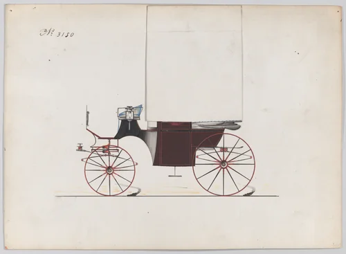 Design for Landaulet, no. 3150 by Brewster & Co., drawing, 1875
