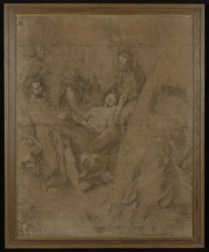 Entombment of Christ by Federico Barocci, drawing, 1578-1579