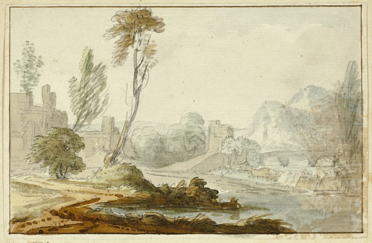 Idyllic Landscape by Jean Baptiste Claude Chatelain, painting, 1730-1771