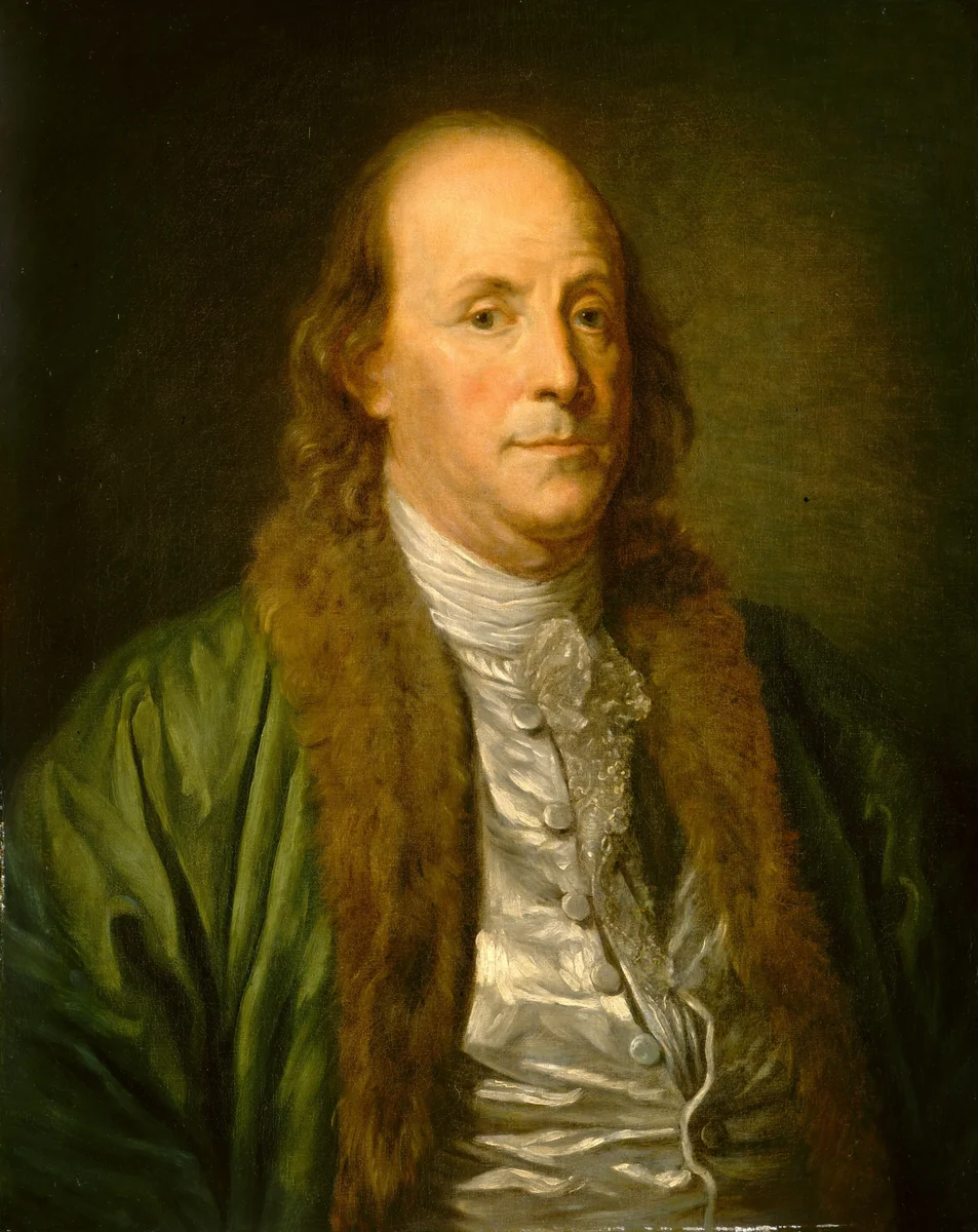 Benjamin Franklin by Jean-Baptiste Greuze, painting, 1800-1899