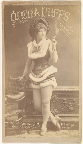 From the Actresses series (N54) for Opera Puffs Cigarettes by Allen & Ginter, photograph, 1886-1895