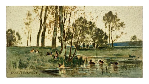 Plaque by Charles Volkmar, artwork, 1876-1884