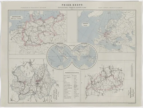 Map of Friedrich Krupp Cast Steel Works, Essen by Hugo van Werden, photograph, 1872