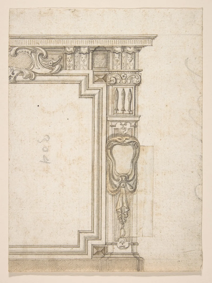 Design for a Panel or a Tablet with an Alternate Design by anonymous, drawing, 1500-1599