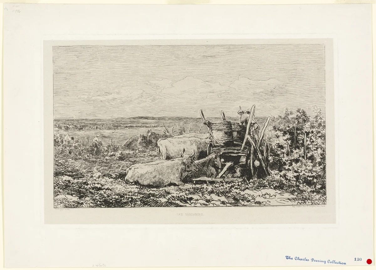 The Vintage (Souvenir of the Morvan) by Charles-François Daubigny, print, 1865