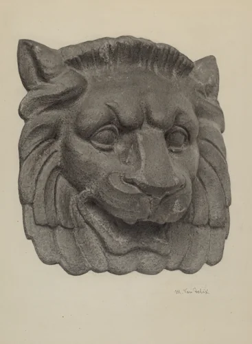 Muzzle of a Lion (one of pair) by Maurice Van Felix, index of american design, 1940