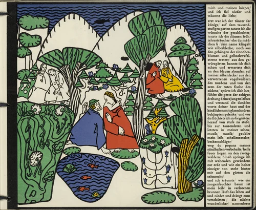 Couples in Conversation (Paare im Gespräch)(in-text plate, folio 7) from Die träumenden Knaben (The Dreaming Boys) by Oskar Kokoschka, illustrated book, 1917
