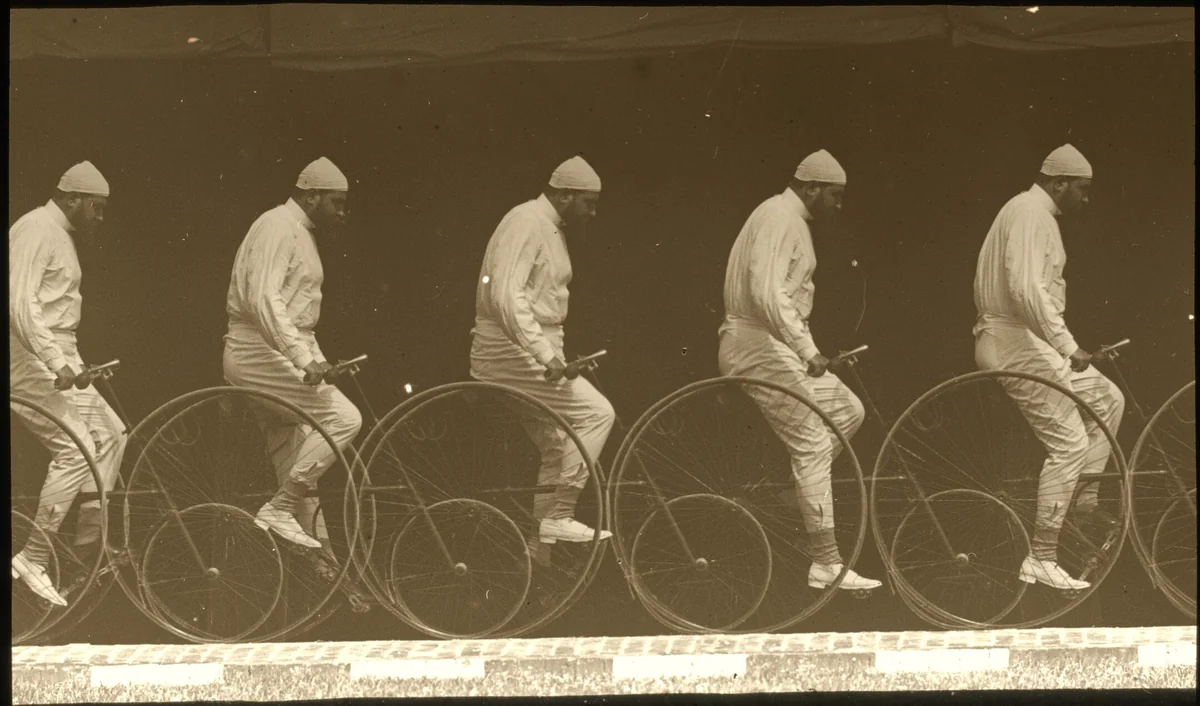 Chronophotograph of a Man on a Bicycle by Étienne Jules Marey, photograph, 1880-1890