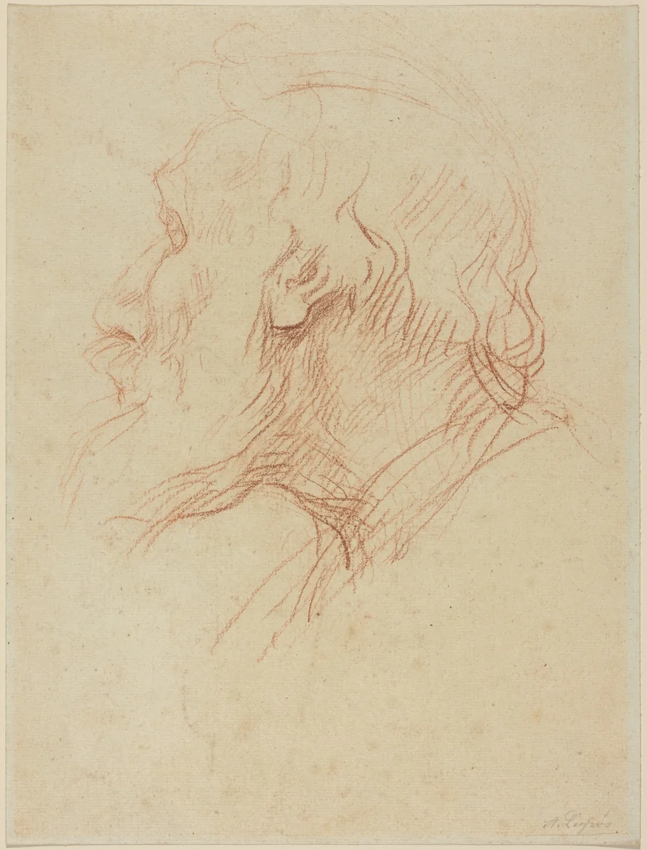 Study of a Beggar by Alphonse Legros, drawing, 1837-1911