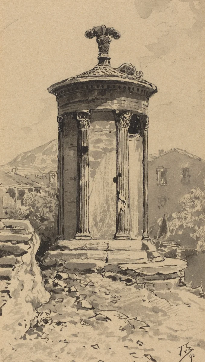Monument of Lysicrates by Themistocles von Eckenbrecher, drawing, 1890