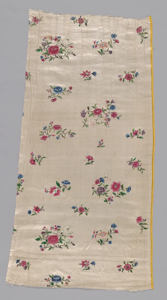 Panel from a Skirt by The input text does not contain an artist's name., textile, 1701-1800