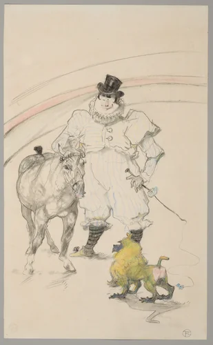 At the Circus: Trained Pony and Baboon by Henri de Toulouse-Lautrec, drawing, 1899