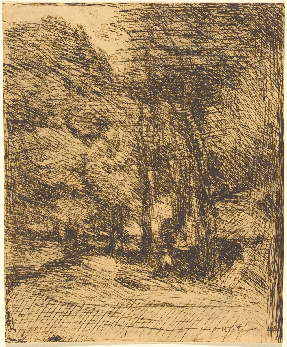 Souvenir of Bas-Breau (Souvenir du Bas-Breau) by Jean-Baptiste-Camille Corot, print, 1858