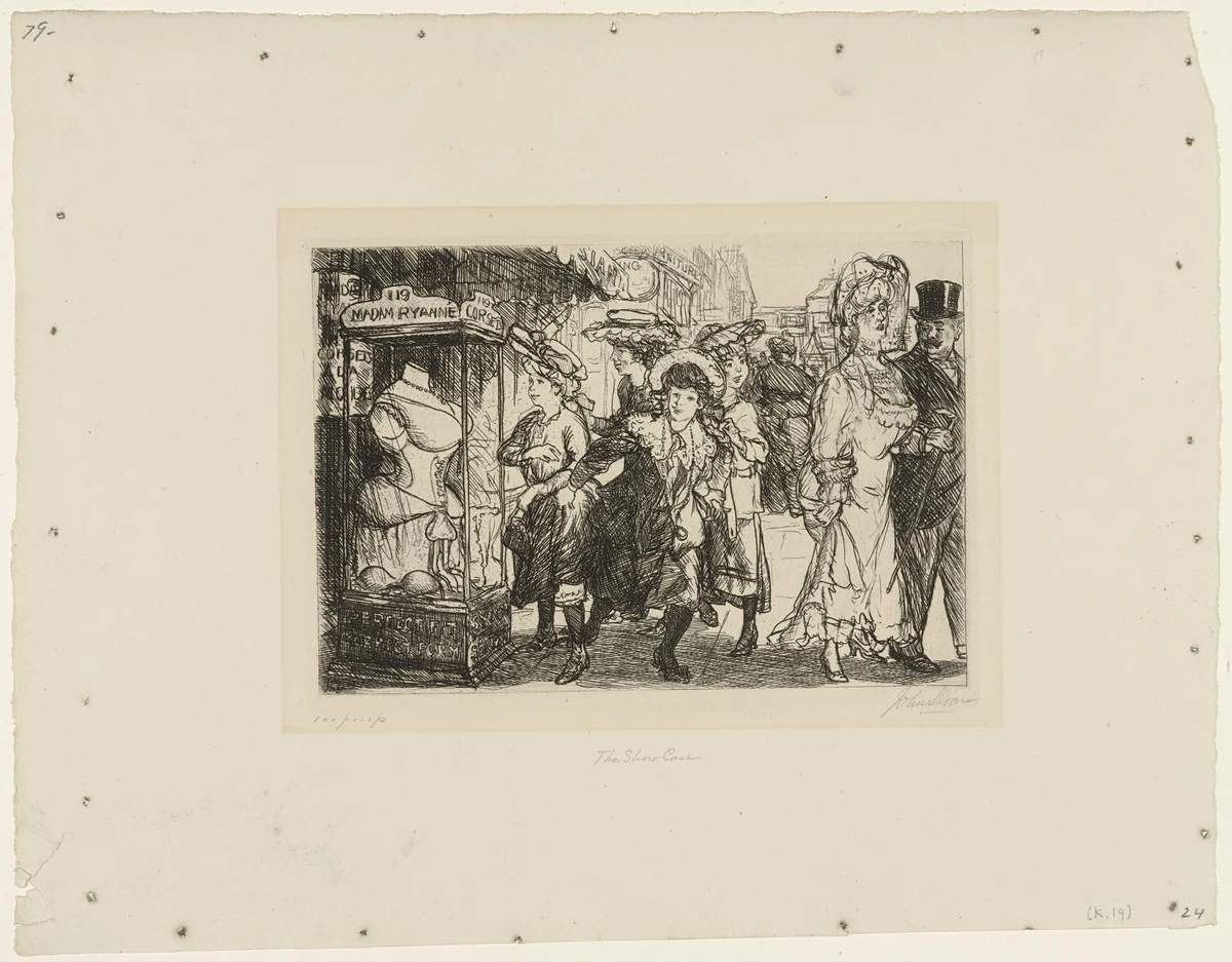 The Show Case by John Sloan, print, 1905