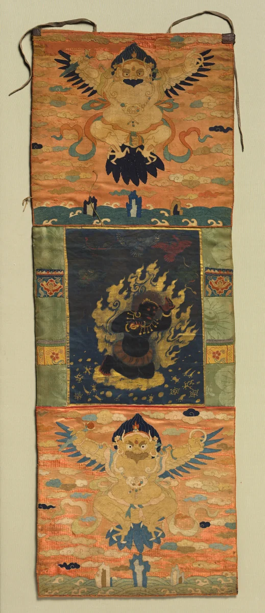 Vajrapani and Garuda by Choying Dorje, textile, 1340-1660