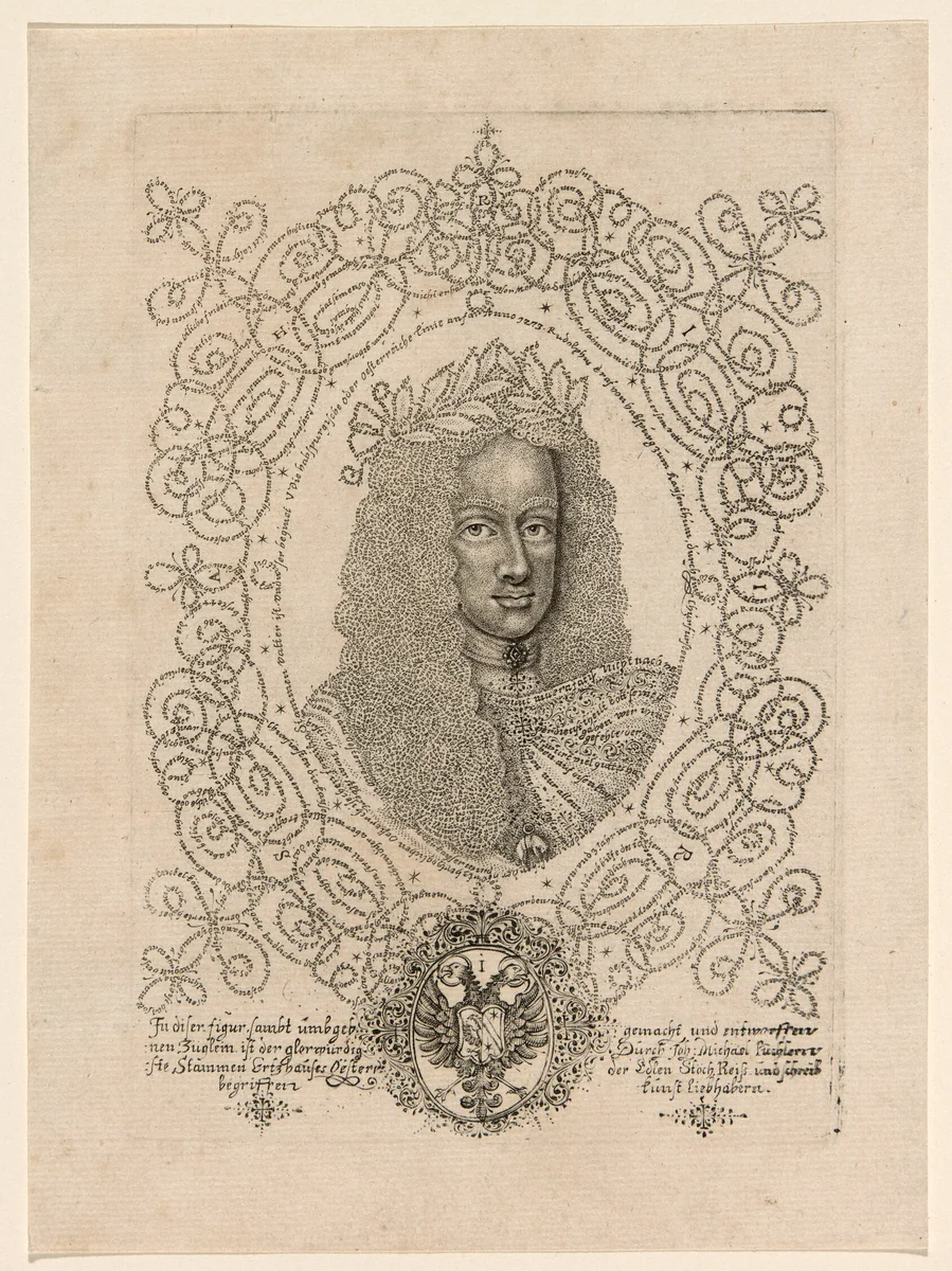 Joseph I (August), Holy Roman Emperor by Johann Michael Püchler, print, 1700-1710