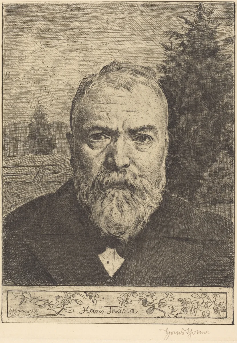 Self-Portrait II by Hans Thoma, print, 1898