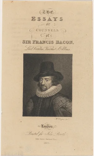 The Essays or Counsels of Sir Francis Bacon by Thomas Chambers, print, 1817