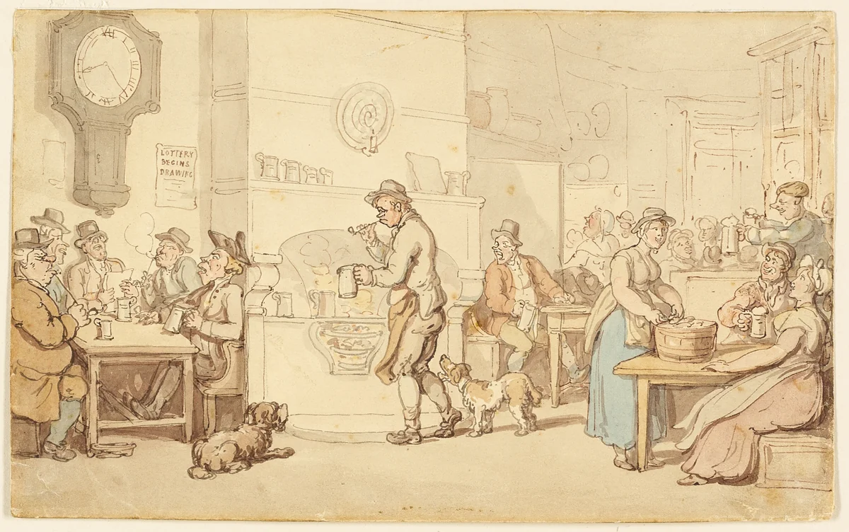 Interior of an Inn by Thomas Rowlandson, painting, 1776-1827