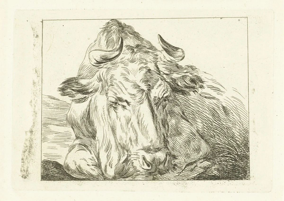 Liggende koe by Jean Augustin Daiwaille, print, 1796-1850