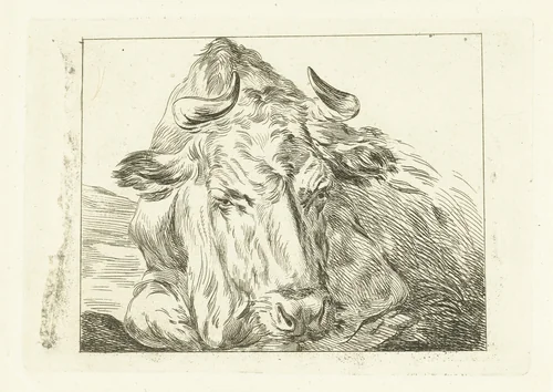 Liggende koe by Jean Augustin Daiwaille, print, 1796-1850