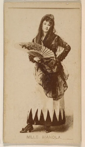 Mlle. Manola, from the Actresses series (N245) issued by Kinney Brothers to promote Sweet Caporal Cigarettes by Kinney Brothers Tobacco Company, photograph, 1890