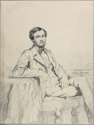 Portrait of Eugène Lacheurié by Gustave Moreau, drawing, 1852